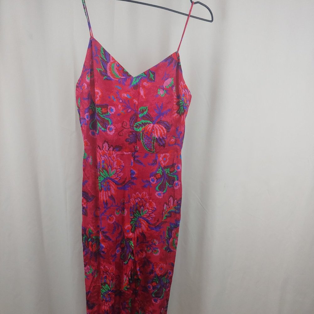 TOP SHOP -	MAGENTA FLORAL JUMP SUIT